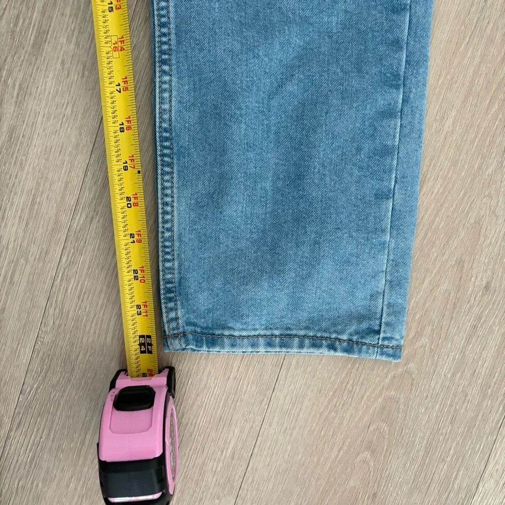 Old Navy Girls Jeans Size 14 Light Blue High Rise Slouchy Straight Leg Denim